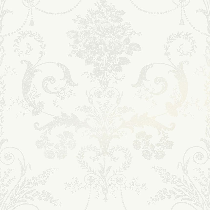 Zámecká vliesová tapeta na zeď, bílo- šedá, 113382, Laura Ashley Signature