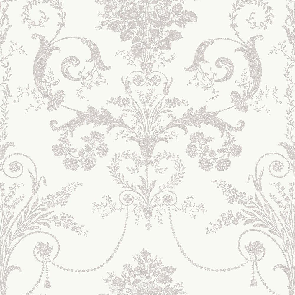 Zámecká vliesová tapeta na zeď, bílo-šedá, 113385, Laura Ashley Signature