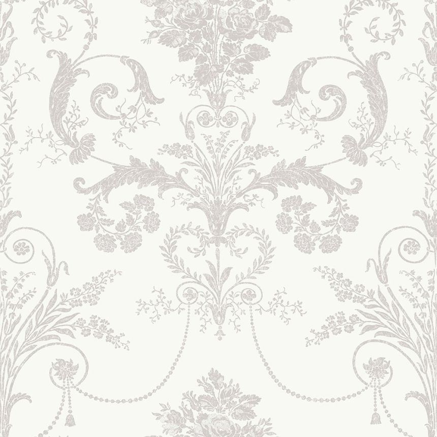 Zámecká vliesová tapeta na zeď, bílo-šedá, 113385, Laura Ashley Signature