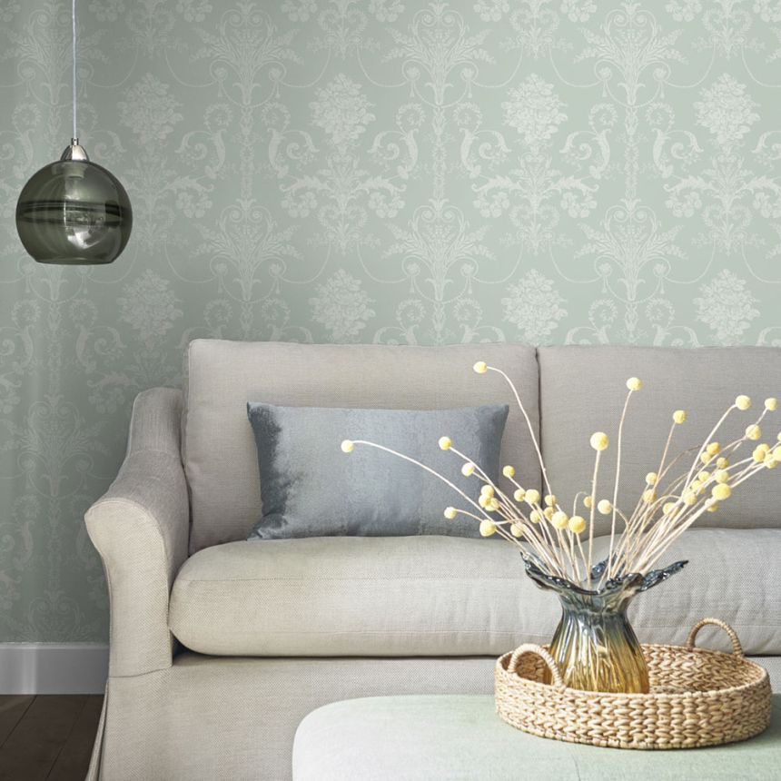 Zámecká vliesová tapeta na zeď, tyrkysová, 113380, Laura Ashley Signature