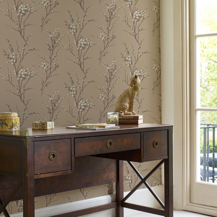 Vliesová tapeta na zeď, béžová, větvičky, 113358, Laura Ashley Signature