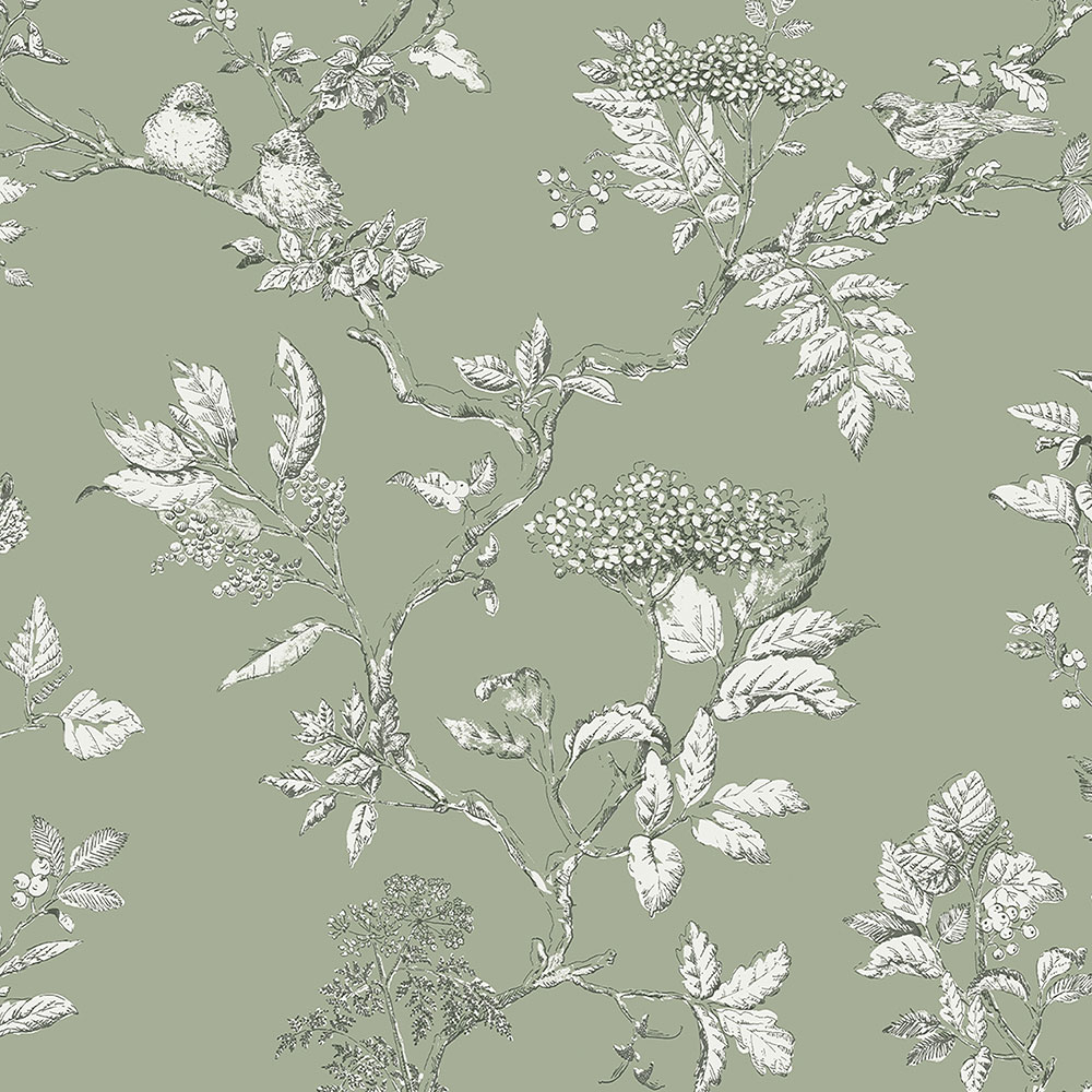 Vliesová tapeta na zeď, zelená,  větvičky, 113348, Laura Ashley Signature