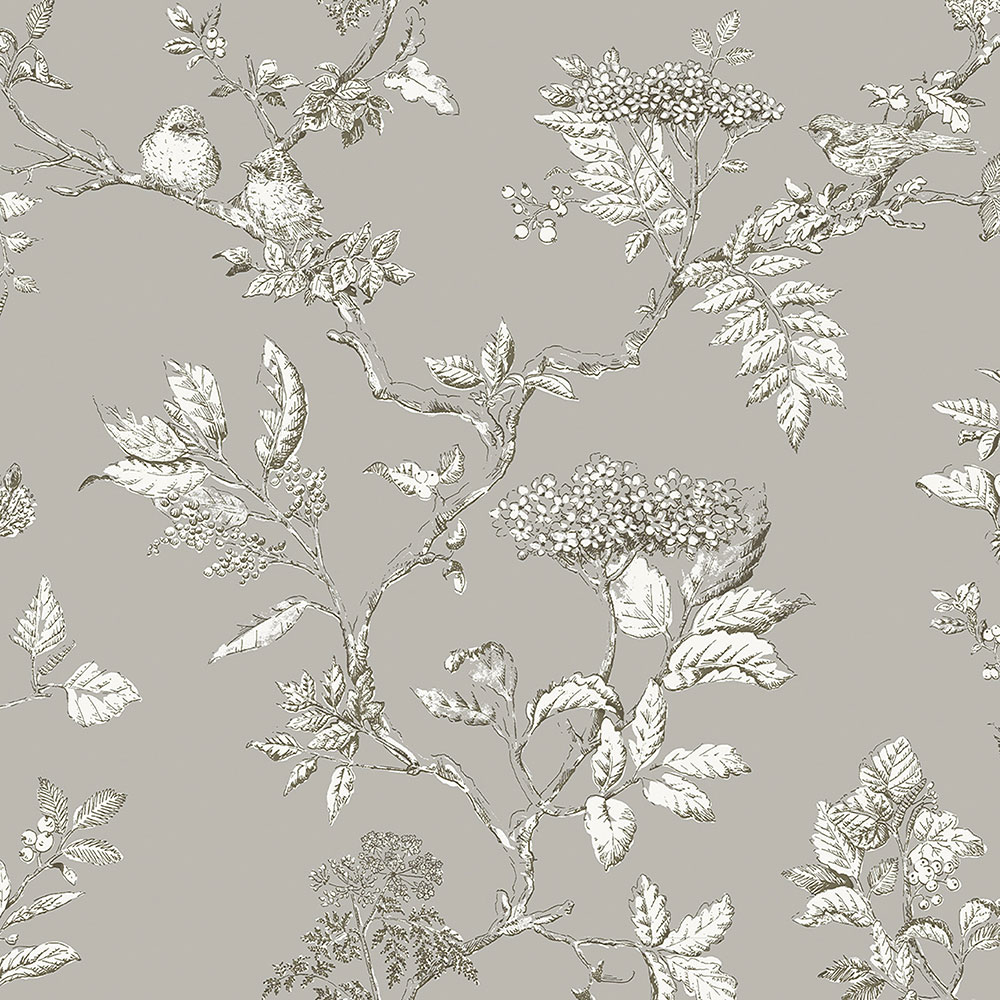 Vliesová tapeta na zeď, šedá, větvičky, 113347, Laura Ashley Signature
