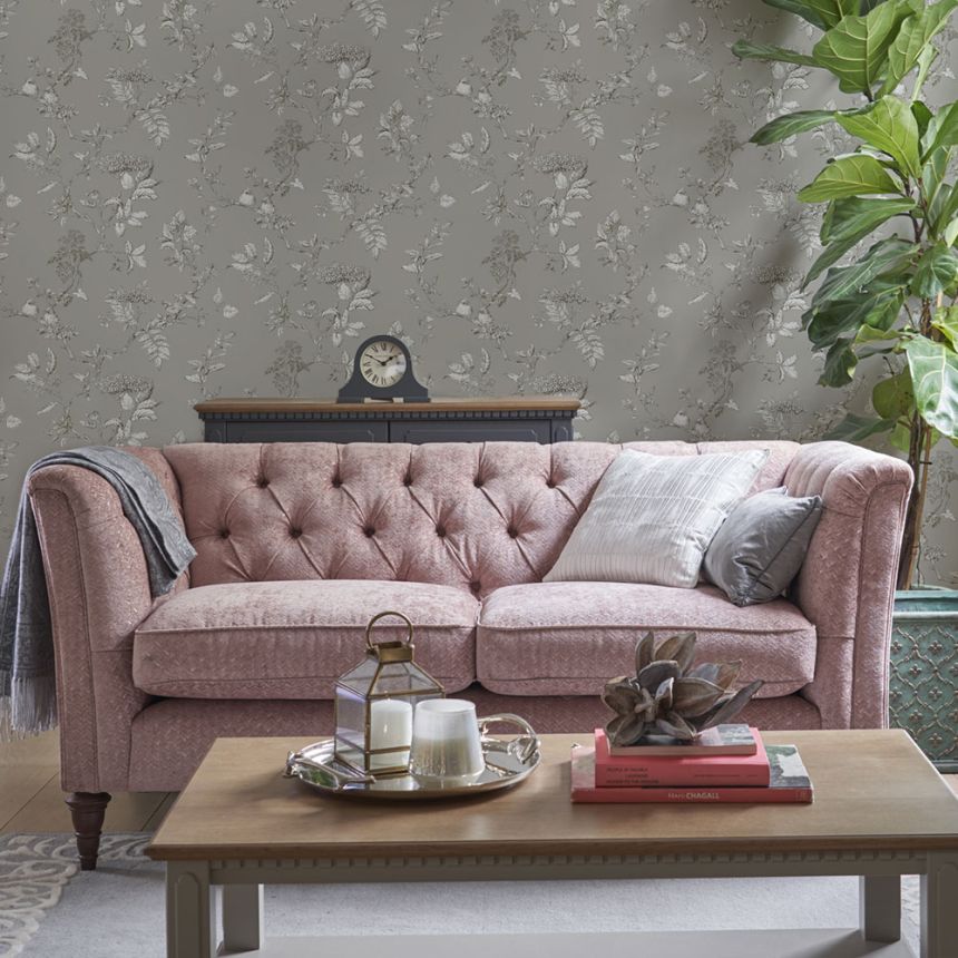 Vliesová tapeta na zeď, šedá, větvičky, 113347, Laura Ashley Signature