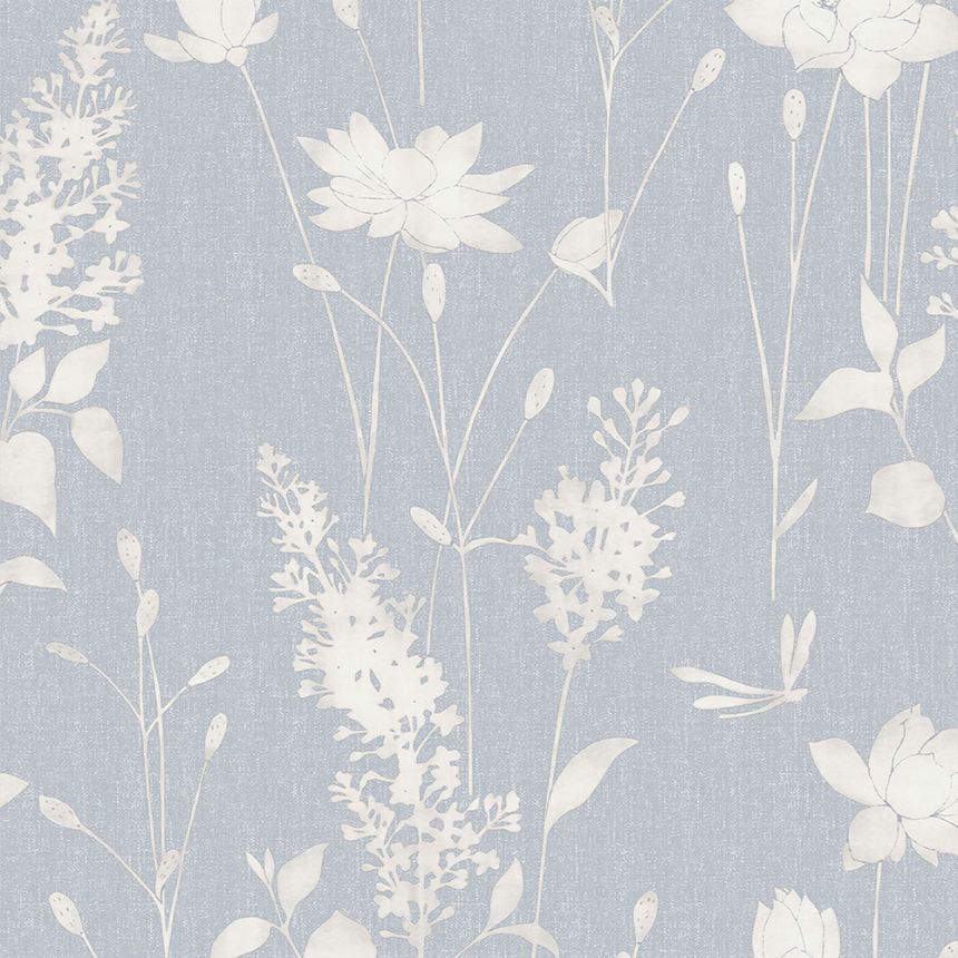 Vliesová tapeta na zeďf, modro-bílá, květiny, 113343, Laura Ashley Signature