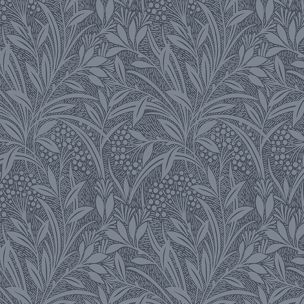 Vliesová tapeta na zeď, modrá, listy, 113339, Laura Ashley Signature