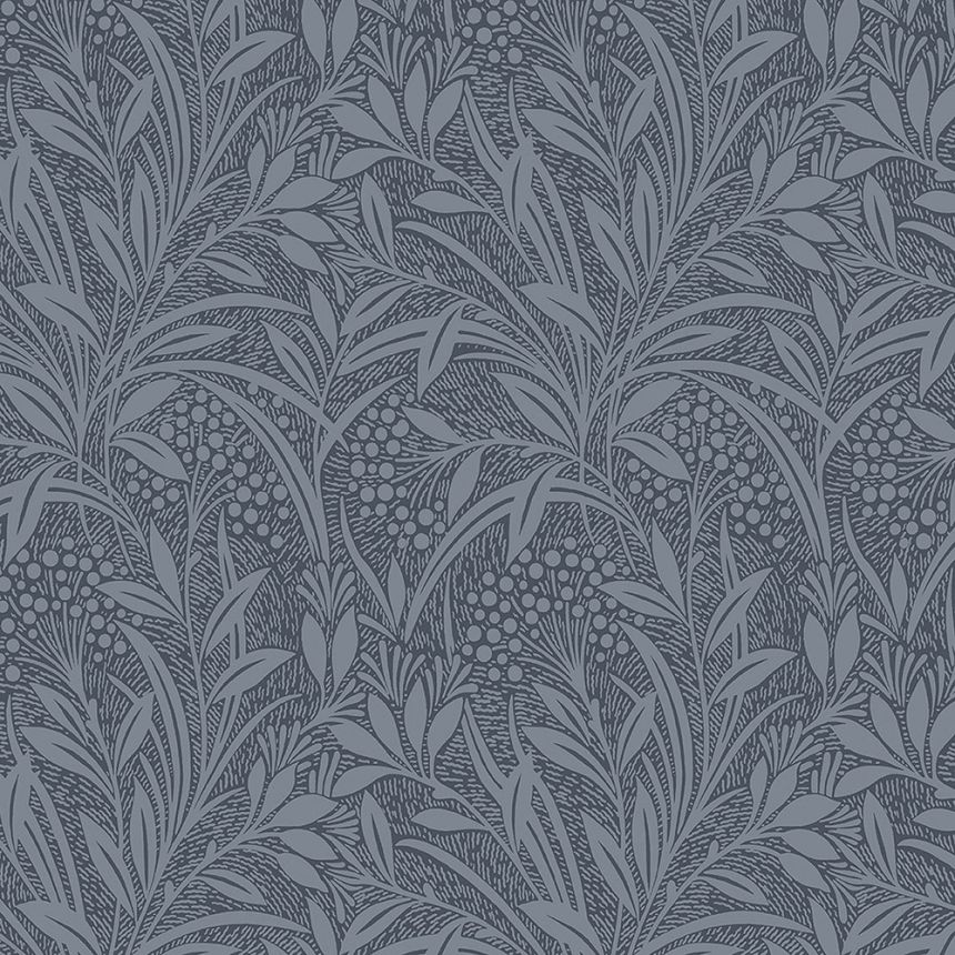 Vliesová tapeta na zeď, modrá, listy, 113339, Laura Ashley Signature