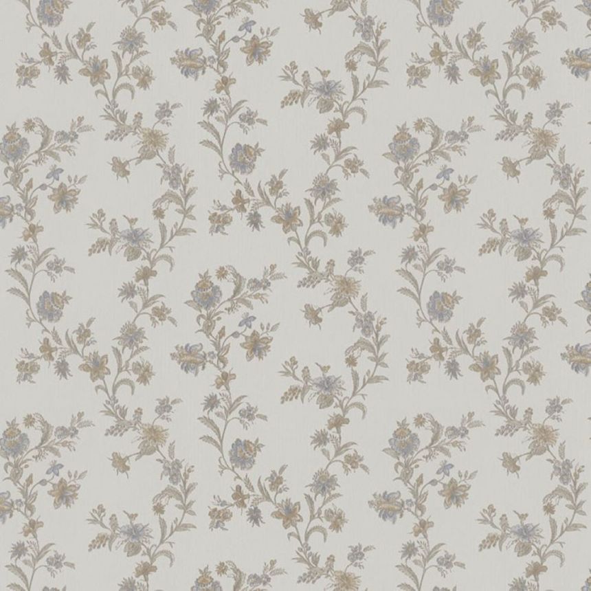 Bílá vliesová tapeta na zeď květiny, Z66856, Satin Flowers, Zambaiti Parati