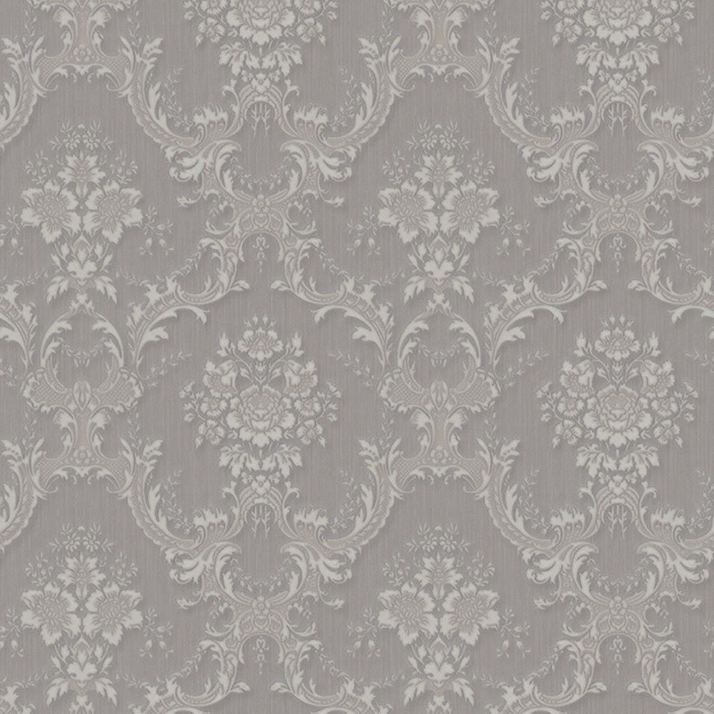 Šedá vliesová zámecká tapeta na zeď, Z66841, Satin Flowers, Zambaiti Parati