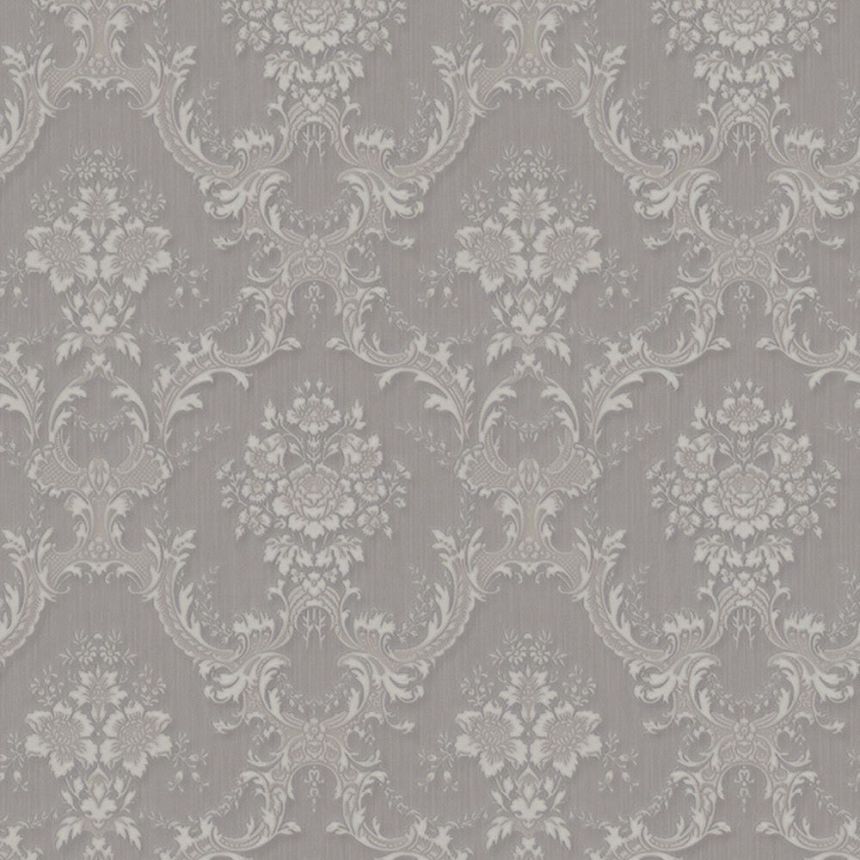 Šedá vliesová zámecká tapeta na zeď, Z66841, Satin Flowers, Zambaiti Parati