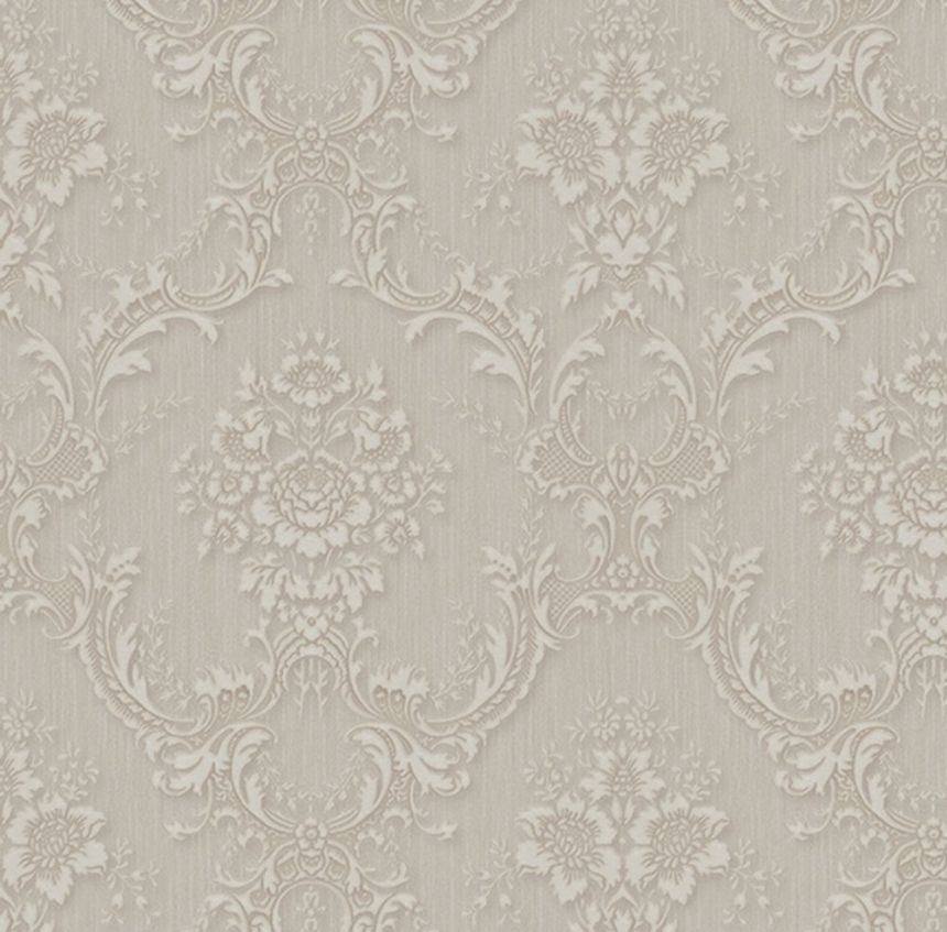 Béžová vliesová zámecká tapeta na zeď, Z66839, Satin Flowers, Zambaiti Parati