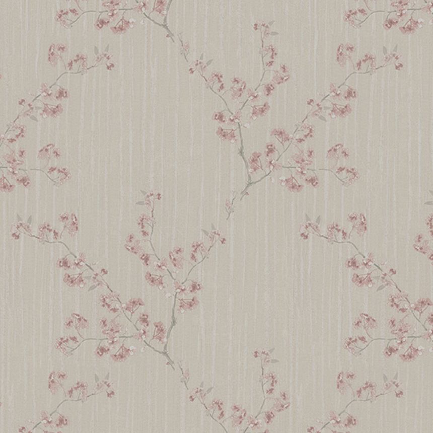 Béžová vliesová tapeta na zeď květiny, Z66833, Satin Flowers, Zambaiti Parati