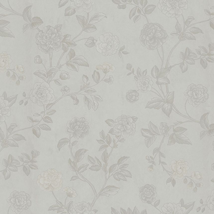 Bílá vliesová tapeta na zeď květiny, Z66805, Satin Flowers, Zambaiti Parati