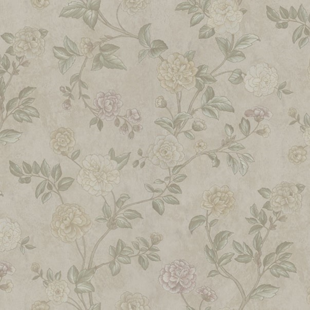 Béžová vliesová tapeta na zeď květiny, Z66801, Satin Flowers, Zambaiti Parati