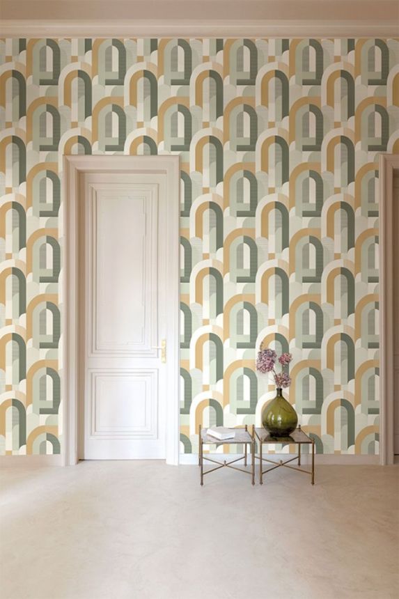 Zelená vliesová tapeta, styl Art Deco MN3609, Maison, Grandeco