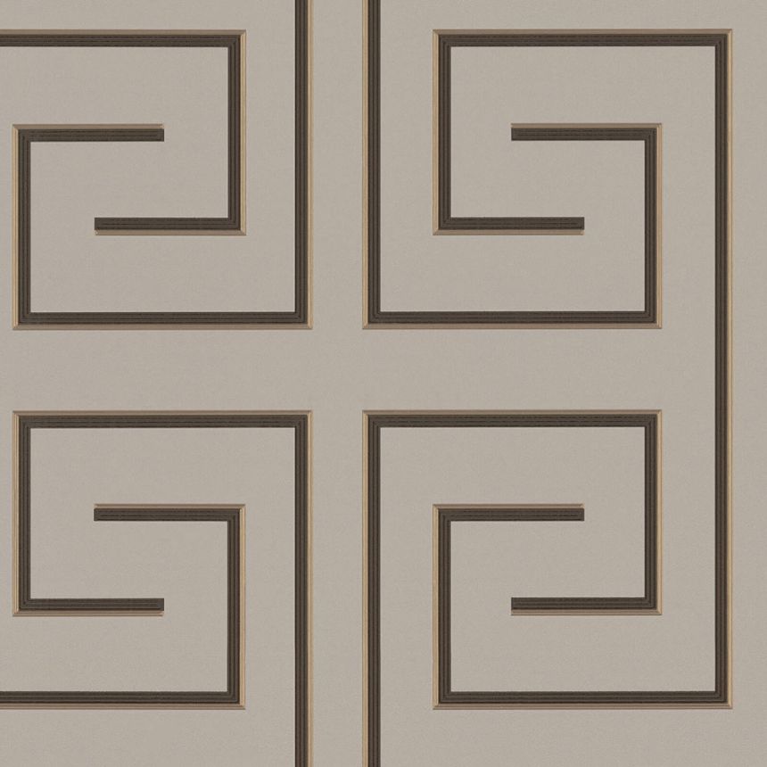 Luxusní šedo-béžová geometrická vliesová tapeta na zeď Z76014, Vision, Zambaiti Parati